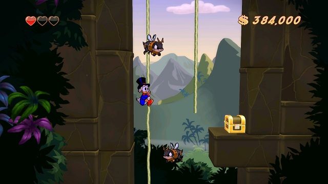 Droga, którą przemierzają przeciwnicy jest schematyczna i nigdy się nie zmienia. - Droga na szczyt i lot helikopterem | Amazonia | DuckTales - DuckTales Remastered - poradnik do gry
