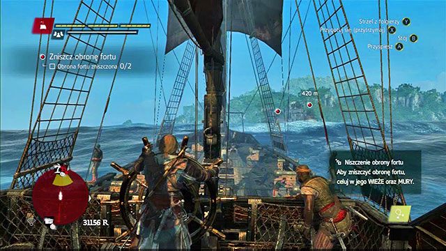 W celu zaatakowania fortu podpłyń w jego pobliże - Zdobywanie fortów w Assassins Creed IV Black Flag | Podstawowe informacje - Assassins Creed IV: Black Flag - poradnik do gry