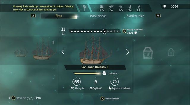 Przegląd statków we flocie. - Dokowanie statków w Assassins Creed IV Black Flag | Flota Kenwaya - Assassins Creed IV: Black Flag - poradnik do gry
