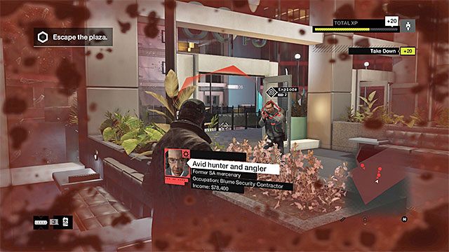 Plamy na ekranie ostrzegają o niskim stanie zdrowia bohatera - Odnoszenie obrażeń i konsekwencje śmierci | Walka w Watch Dogs - Watch Dogs 1 - poradnik do gry