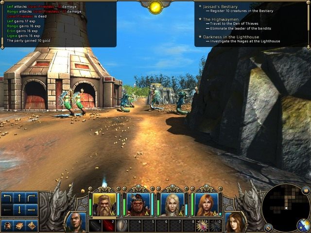 Widok na latarnię morską otoczoną przeciwnikami - Ciemność w Latarni Morskiej | Akt I - Sorpigal | Might & Magic X Legacy - Might & Magic X: Legacy - poradnik do gry