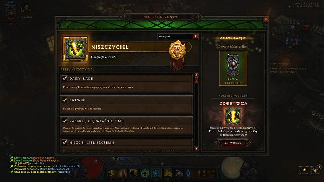 Postępy podzielone są na akty, a w każdym z nich do wykonania są inne zadania - Tryb sezonowy | Opis mechanizmów rozgrywki w Diablo III - Diablo III: Reaper of Souls - poradnik do gry