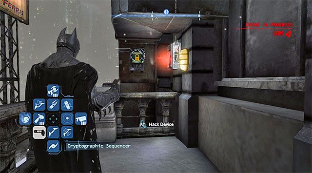 Miejsce odnalezienia skrzynki i terminalu kontrolnego - Plik z danymi 2 (Park Row) | Pakiety danych Enigmy (Enigma Datapacks) - Batman: Arkham Origins - poradnik do gry