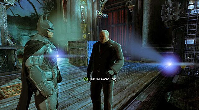 Ochroniarz Falcone - Uzyskaj dostęp do biura Pingwina - teatr | Główny wątek w Batman Arkham Origins - Batman: Arkham Origins - poradnik do gry
