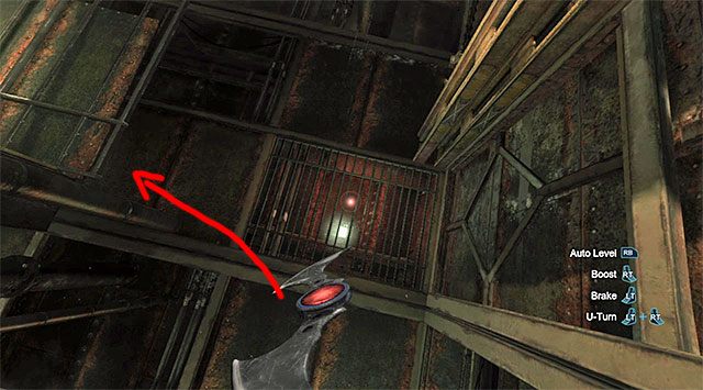 Wybierz z inwentarza zdalnie sterowany batarang, wyrzucając go przed siebie i następnie kilkukrotnie skręcając w lewo (batarang będzie przemieszczał się w przeciwnym kierunku do ruchu wskazówek zegara) - Plik z danymi 11 (Most Pioneers Bridge w Gotham) | Pakiety danych Enigmy (Enigma Datapacks) - Batman: Arkham Origins - poradnik do gry