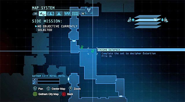 Sekret możesz odnaleźć w trakcie przemierzania dużego szybu w zachodniej części wieży [West Tower - Ventilation Shaft] - Plik z danymi 16 (Dzielnica brylantów) - Batman: Arkham Origins - poradnik do gry