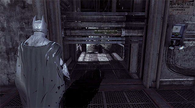 Rozejrzyj się po najwyższym poziomie szybu windy, niedaleko wyjścia z tej lokacji - Plik z danymi 16 (Dzielnica brylantów) | Pakiety danych Enigmy (Enigma Datapacks) - Batman: Arkham Origins - poradnik do gry