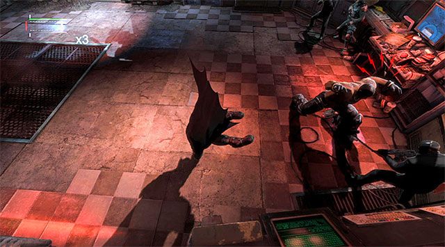 Uważaj na największego przeciwnika, unikając jego szarż - Wgraj bazę przestępców do bat-komputera | Główny wątek w Batman Arkham Origins - Batman: Arkham Origins - poradnik do gry