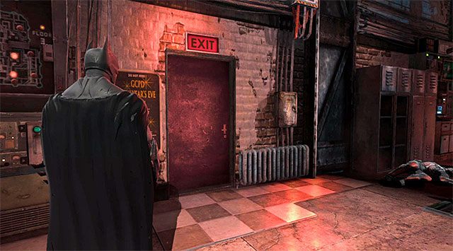 Wyjście z sali z policyjnym komputerem - Przedostań się do banku Gotham Merchants | Główny wątek w Batman Arkham Origins - Batman: Arkham Origins - poradnik do gry