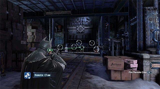 Użycie zaczepu to dobry pomysł na rozpoczęcie walk - Zbadaj hutę - eksploracja huty | Główny wątek w Batman Arkham Origins - Batman: Arkham Origins - poradnik do gry