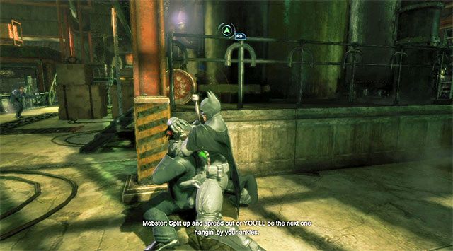 Jak najszybciej wyeliminuj wroga z urządzeniem zakłócającym na plecach - Zbadaj hutę - laboratorium farmaceutyczne | Główny wątek w Batman Arkham Origins - Batman: Arkham Origins - poradnik do gry