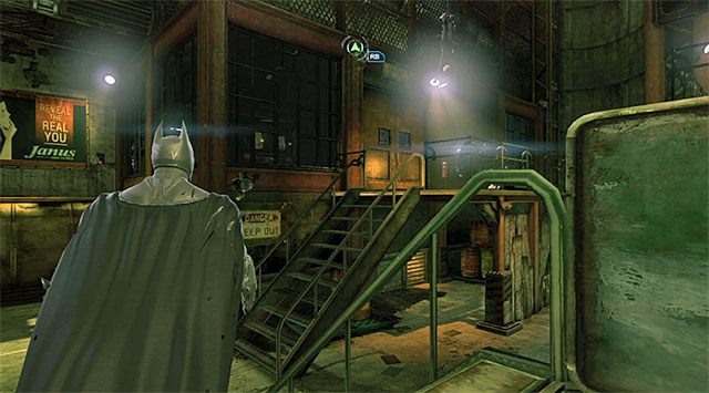 Wejście do biura Czarnej Maski - Zbadaj hutę - laboratorium farmaceutyczne | Główny wątek w Batman Arkham Origins - Batman: Arkham Origins - poradnik do gry
