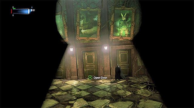Wybieraj zawsze te drzwi, nad którymi widoczna jest postać - Szalony Kapelusznik (The Mad Hatter) | Poszukiwani przestępcy - Batman: Arkham Origins - poradnik do gry