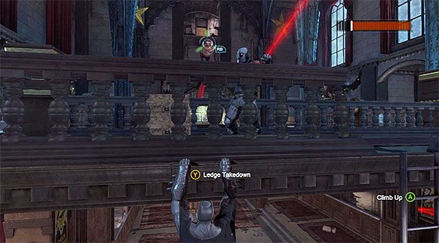Możesz spróbować przerzucić Deadshota przez balustradę - Deadshot | Poszukiwani przestępcy w Batman Arkham Origins - Batman: Arkham Origins - poradnik do gry