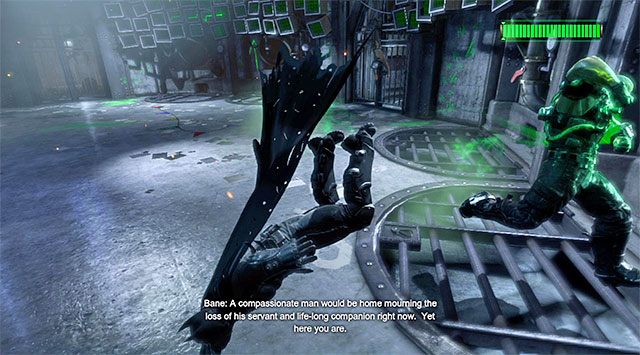 Wykonuj bezbłędne uniki, nie pozwalając na to żeby Batman zderzał się z Baneem - Pokonaj Banea #2 | Główny wątek w Batman Arkham Origins - Batman: Arkham Origins - poradnik do gry