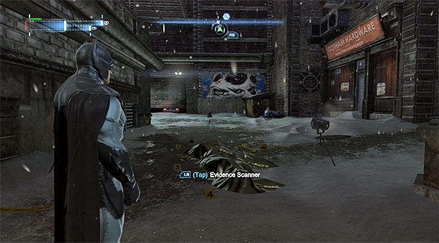 Lokacją, w której rozpoczyna się opisywane śledztwo jest pokazane na powyższych screenach miejsce zbrodni znajdujące się w niewielkiej alejce w południowo-wschodniej części dzielnicy [Park Row] - Sprawa 1224-9 - Strzelanina w Alei Przestępców - Batman: Arkham Origins - poradnik do gry