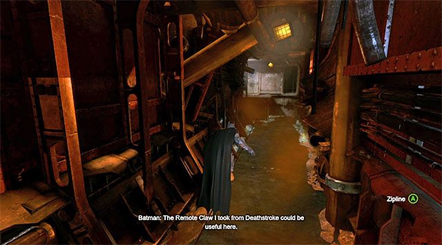 Przejdź po linie, unikając dzięki temu wpadnięcia do wody - Rozwiąż sprawę w Lacey Towers | Główny wątek w Batman Arkham Origins - Batman: Arkham Origins - poradnik do gry
