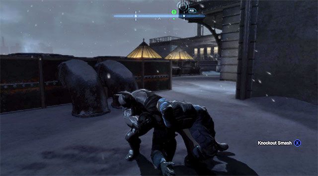 Wykonuj ciche nokauty na kolejnych przeciwnikach - Przedostań się do komisariatu policji od strony dachu | Główny wątek - Batman: Arkham Origins - poradnik do gry