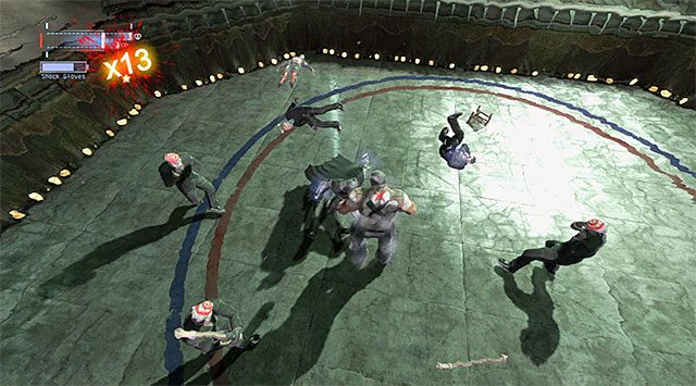 Użyj rękawic na przeciwniku w cięzkiej zbroi - Dotarcie do apartamentu Jokera - zachodnia wieża | Główny wątek w Arkham Origins - Batman: Arkham Origins - poradnik do gry