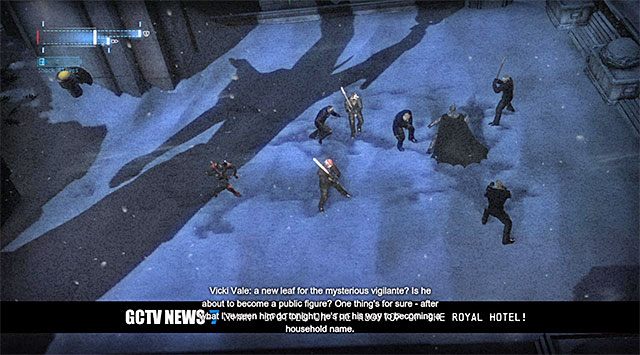 Ciekawy podgląd na pole walk - Dotarcie do apartamentu Jokera - górne piętra | Główny wątek w Arkham Origins - Batman: Arkham Origins - poradnik do gry