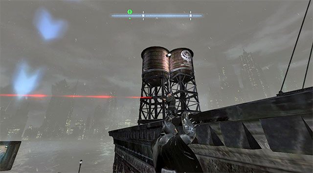 Możesz już wyruszyć do zachodniej części dzielnicy [Park Row], bo to właśnie do tego miejsca kieruje nadajnik Banea - Odszukaj lokalizator umieszczony na Baneie - Batman: Arkham Origins - poradnik do gry