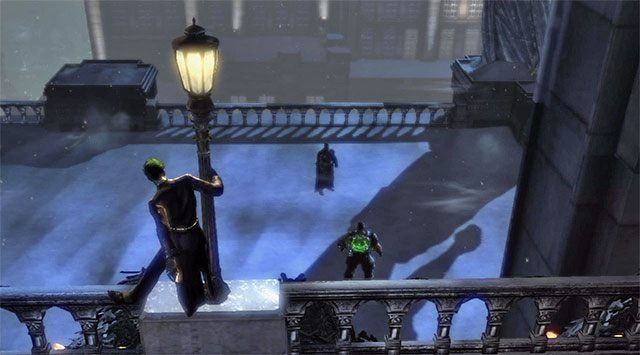 Pojedynek po pewnym czasie przeniesie się na taras - Bane | Walki z bossami w Batman Arkham Origins - Batman: Arkham Origins - poradnik do gry