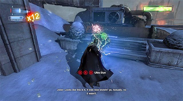 Rękawice elektryczne pomogą ci w usprawnieniu procesu osłabiania bossa - Bane | Walki z bossami w Batman Arkham Origins - Batman: Arkham Origins - poradnik do gry