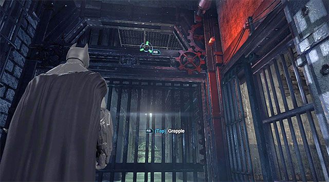 Półka, której należy się złapać z pomocą haka - Uzyskaj dostęp do sali egzekucji | Główny wątek w Batman Arkham Origins - Batman: Arkham Origins - poradnik do gry