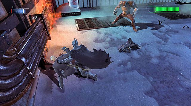 Nie zapominaj o Killer Crocu podczas atakowania jego pomocników - Killer Croc | Walki z bossami w Batman Arkham Origins - Batman: Arkham Origins - poradnik do gry