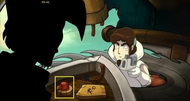Wciśnij przycisk katapulty - Zabierz młotek z domku babci Utz | Dotrzyj do Goal | Chaos on Deponia - Chaos on Deponia - poradnik do gry