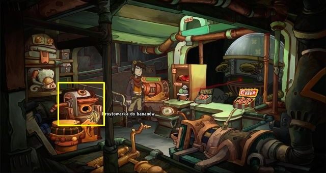 Z bananami popłyń na Pływający Czarny Rynek - Zainstaluj przekaźnik na wieży radiowej | W pogoni za Goal | Chaos on Deponia - Chaos on Deponia - poradnik do gry