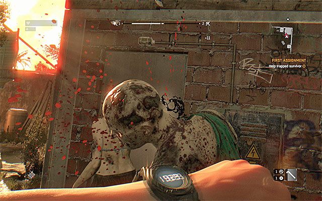 Zabij dwa zombiaki i po wejściu do budynku trzeciego - 2 - Pierwsze zadanie (First Assignment) | Główne zadania - Slumsy | Dying Light - Dying Light - poradnik do gry