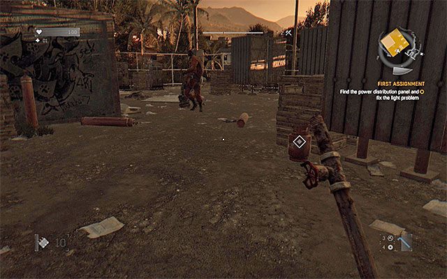 Do pokonania zbója możesz użyć butli z gazem - 2 - Pierwsze zadanie (First Assignment) | Główne zadania - Slumsy | Dying Light - Dying Light - poradnik do gry