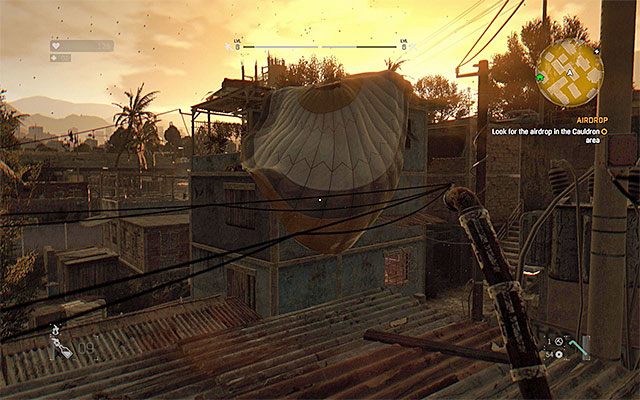 Rozglądaj się za spadochronem - 3 - Zrzut (Airdrop) | Główne zadania - Slumsy | Solucja Dying Light - Dying Light - poradnik do gry