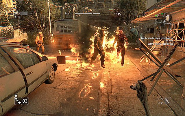 Zabij potwory rozstawione wokół wypożyczalni lub zdezorientuj je petardami - 1 - Dzień matki (Mothers Day) | Poboczne zadania - Slumsy | Solucja Dying Light - Dying Light - poradnik do gry