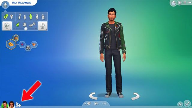 Aby dodać kolejnych Simów do Twojej Simowej rodziny kliknij odpowiednią ikonkę w lewym-dolnym rogu ekranu - Sims 4: Kolejne Simy, edycja związków - tworzenie, kreator, CAS - Sims 4 - poradnik do gry