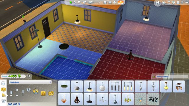 W pierwszej fazie wykańczania domu zakup do każdego z pomieszczeń jakieś podstawowe oświetlenie - Sims 4: Urządzanie domu, porady - Sims 4 - poradnik do gry