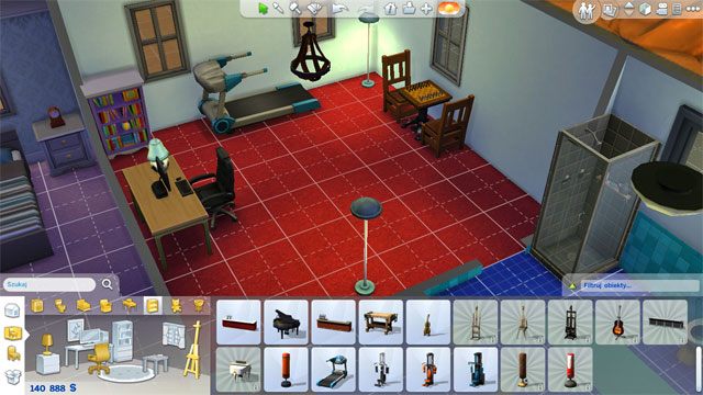 Jeśli chcesz możesz wydzielić sobie pomieszczenie na wszelkie przyrządy, które będą służyły Ci do rozwoju umiejętności Simów - Sims 4: Urządzanie domu, porady - Sims 4 - poradnik do gry