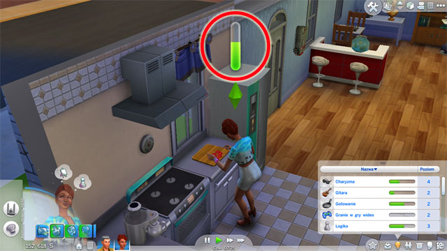 Podczas rozwijania umiejętności nad Simem wyświetlany jest pasek rozwoju - Sims 4: Umiejętności Simów - jak rozwijać, wszystkie umiejętności - Sims 4 - poradnik do gry