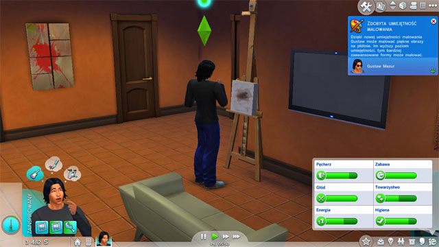 Rozwinięcie tej umiejętności na maksymalny poziom i malowanie kolejnych obrazów przez Sima może przynieść bardzo duże zarobki - Sims 4: Malowanie - jak rozwijać? Umiejętności, porady - Sims 4 - poradnik do gry