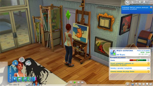 To kolejna artystyczna kariera, która sama w sobie prezentuje słabe zarobki - Sims 4: Malarz - kariera, porady - Sims 4 - poradnik do gry