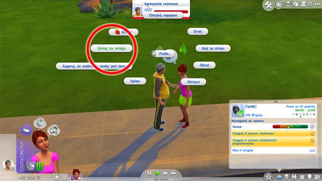 Po awansie na stanowisko [Tajne] (9 B) musisz rozwinąć programowanie na 4 - Sims 4: Tajny agent - kariera, porady - Sims 4 - poradnik do gry