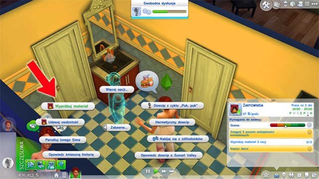 Decydując się na ścieżkę Satyryka (B) zostajesz Żartownisiem (5 B) - Sims 4: Rozrywkowa kariera, porady - Sims 4 - poradnik do gry