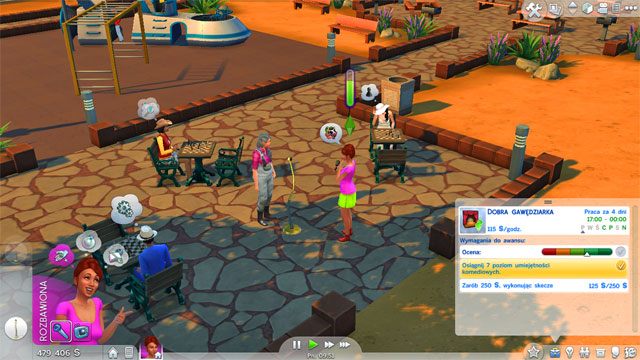 Awansując na Dobrego gawędziarza (6 B) musisz rozwinąć umiejętności komediowe na 7 - Sims 4: Rozrywkowa kariera, porady - Sims 4 - poradnik do gry