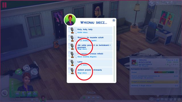 Zostając Gwiazdą monologów satyrycznych (9 B) zbliżasz się już na sam szczyt - Sims 4: Rozrywkowa kariera, porady - Sims 4 - poradnik do gry