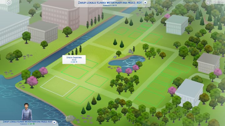 Teraz musisz wybrać świat i dostępną parcele - Sims 4 Psy i koty: Klinika weterynaryjna - Sims 4 - poradnik do gry