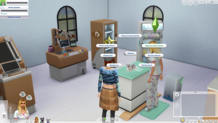 W lewym górnym rogu ujrzysz menu Wynik badania - Sims 4 Psy i koty: Klinika weterynaryjna - Sims 4 - poradnik do gry