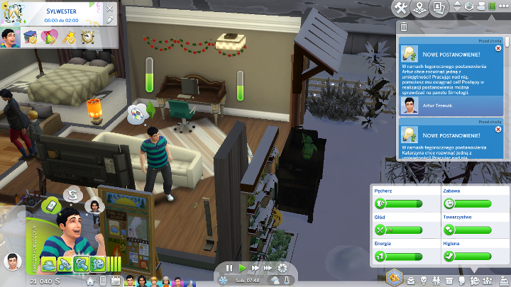 Sylwester występuje na koniec roku, a obowiązujące w nim tradycje i czynności jakie należy wykonywać to - Sims 4 Cztery pory roku: Święta - Sims 4 - poradnik do gry