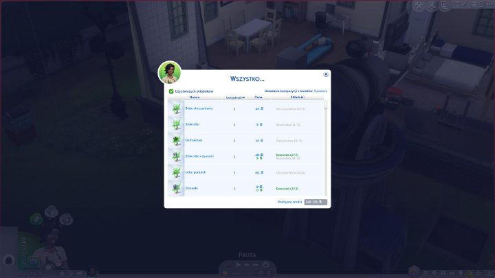 Start jest bardzo prosty - wystarczy kupić Stację do układania kompozycji z kwiatów z zakładki Zajęcia poza domem - Sims 4 Cztery pory roku: Układanie kompozycji z kwiatów, nowa umiejętność - Sims 4 - poradnik do gry