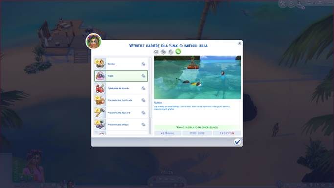 W tej pracy sporo czasu spędzisz przy boi do nurkowania. - Sims 4 Wyspiarskie życie: Nowe prace na pół etatu - Sims 4 - poradnik do gry